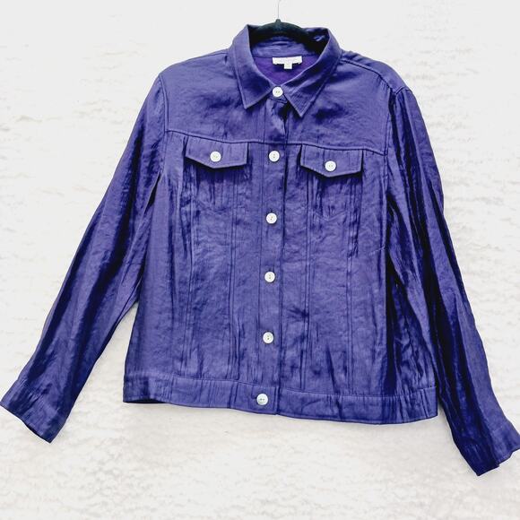 Jacket Size M Preppy Revival Jacket Hidden Pockets Mother of Pearl Quiet Luxury - Picture 1 of 16